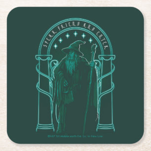 GANDALF™ "Speak Friend And Enter" Doors of Durin Square Paper Coaster