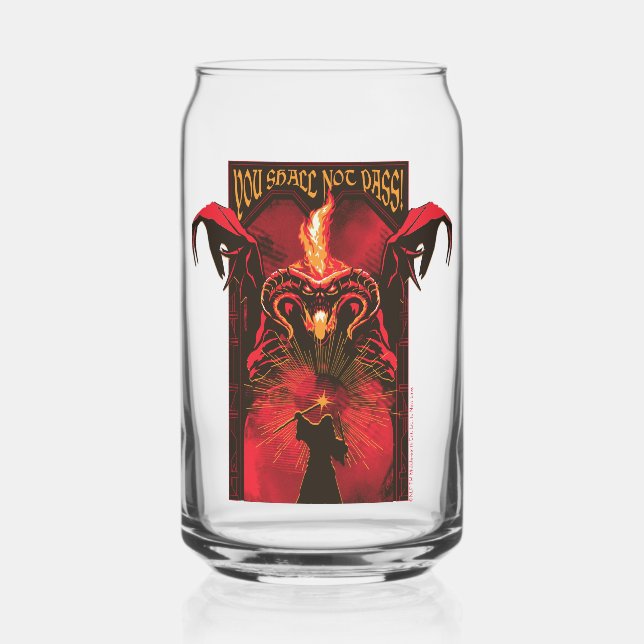 GANDALF™ Vs Balrog "You Shall Not Pass" Graphic Can Glass (Front)