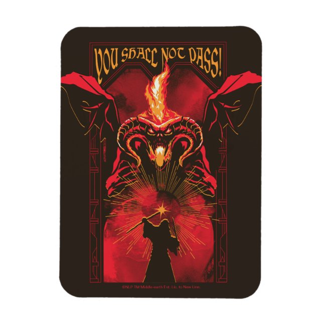 GANDALF™ Vs Balrog "You Shall Not Pass" Graphic Magnet (Vertical)