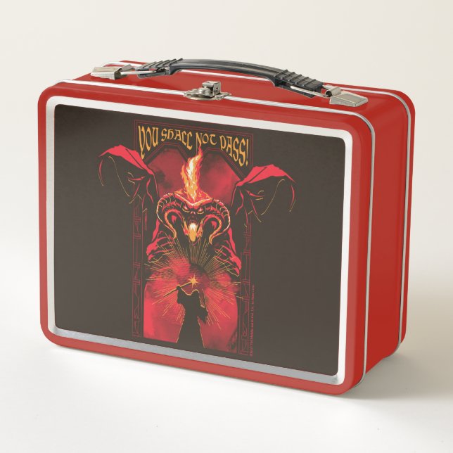 GANDALF™ Vs Balrog "You Shall Not Pass" Graphic Metal Lunch Box (Front)