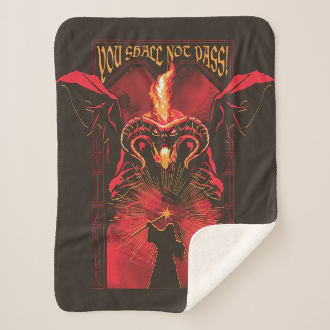 GANDALF™ Vs Balrog "You Shall Not Pass" Graphic Sherpa Blanket (Front)