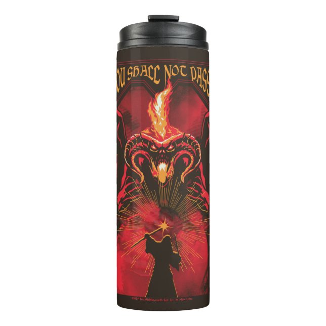 GANDALF™ Vs Balrog "You Shall Not Pass" Graphic Thermal Tumbler (Front)