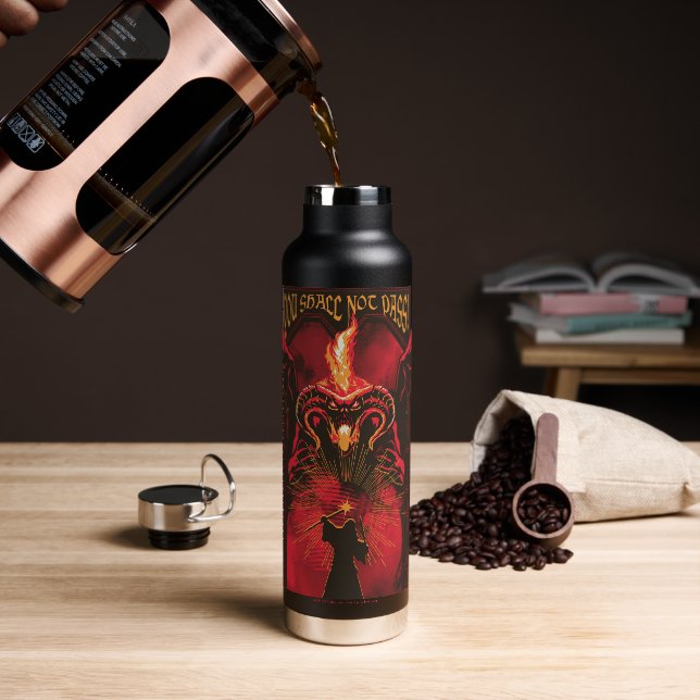 GANDALF™ Vs Balrog "You Shall Not Pass" Graphic Water Bottle (Coffee)