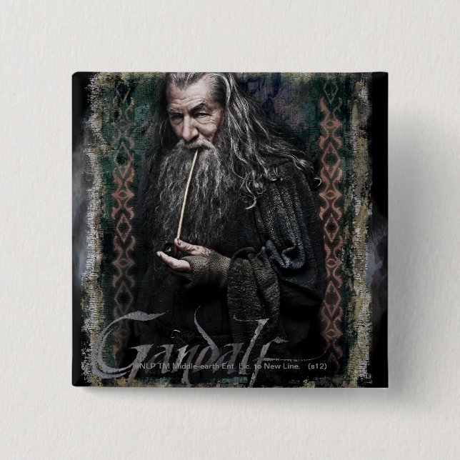 Gandalf With name 15 Cm Square Badge (Front)