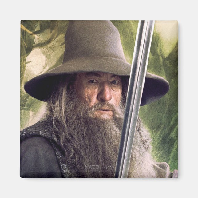 Gandalf With Staff And Sword Magnet (Front)