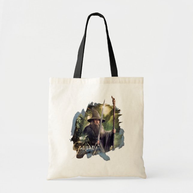 Gandalf With Staff And Sword Tote Bag (Front)