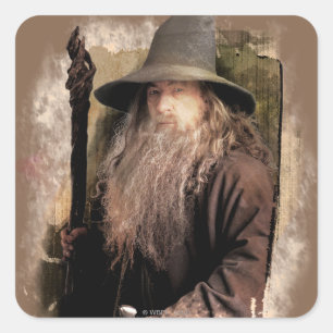 Gandalf With Staff Square Sticker
