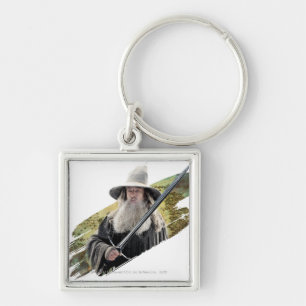 Gandalf With Sword Green Key Ring