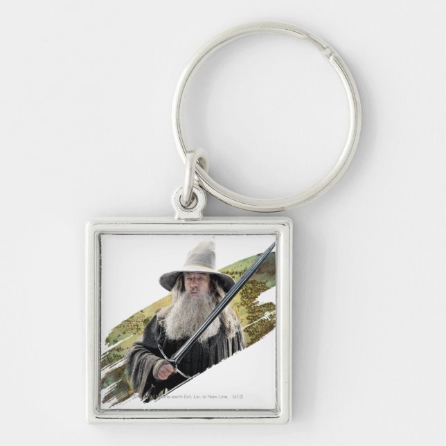 Gandalf With Sword Green Key Ring (Front)