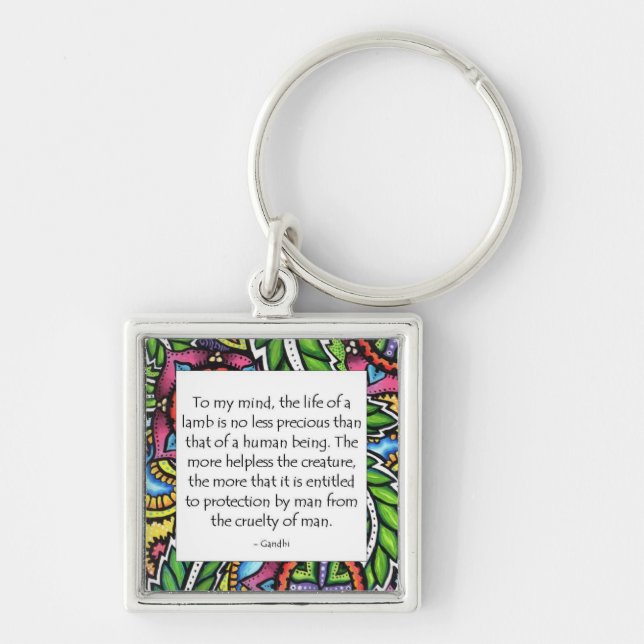 Gandhi Animal Quote Key Ring (Front)