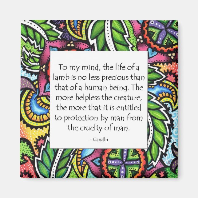 Gandhi Animal Quote Magnet (Front)