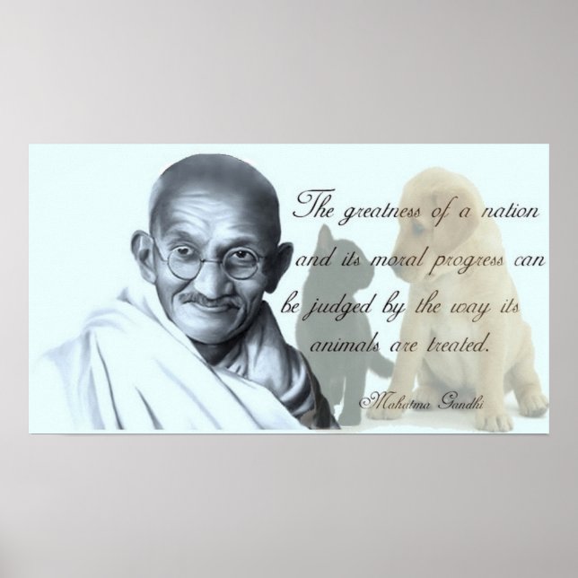 Gandhi animal quote poster (Front)