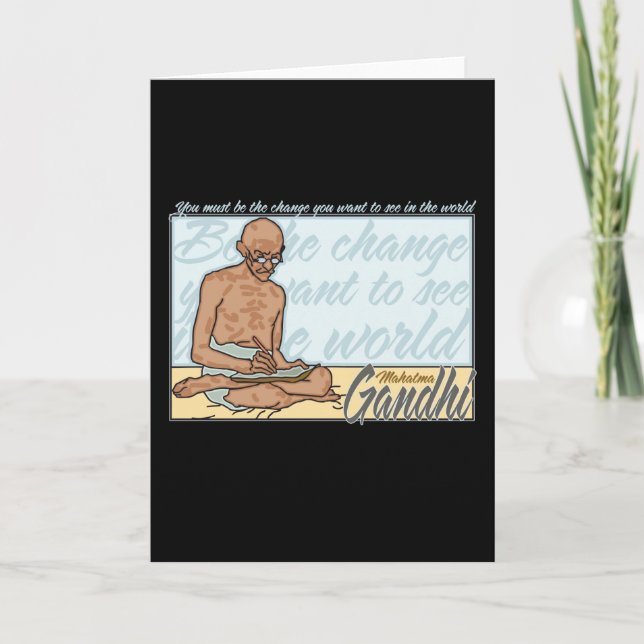 Gandhi Be The Change Quote Card (Front)