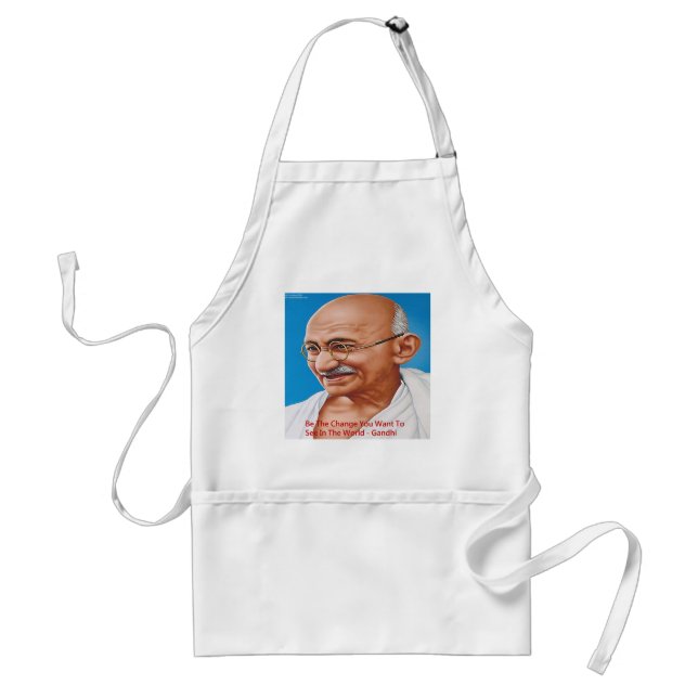 Gandhi & Be The Change Quote Standard Apron (Front)