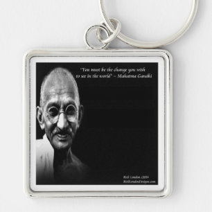 Gandhi Be The Change Wisdom Quote Key Ring