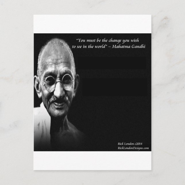 Gandhi Be The Change Wisdom Quote Postcard (Front)