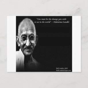 Gandhi Be The Change Wisdom Quote Postcard