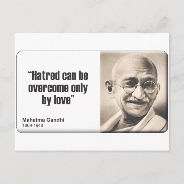 Gandhi: Hatred Postcard (Front)
