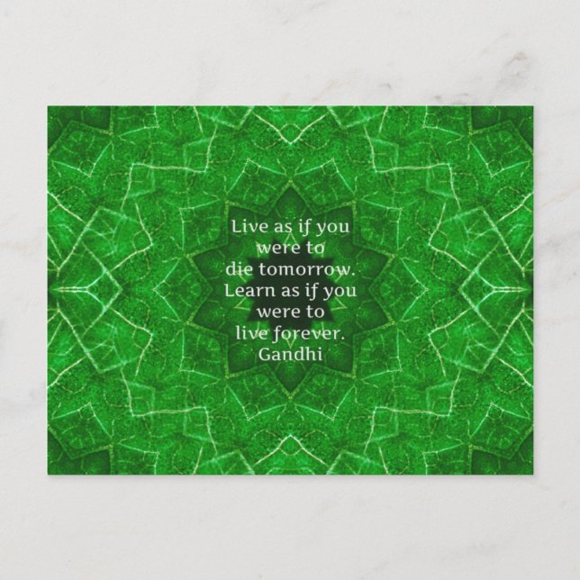 Gandhi Inspirational Quote About Learning Postcard (Front)