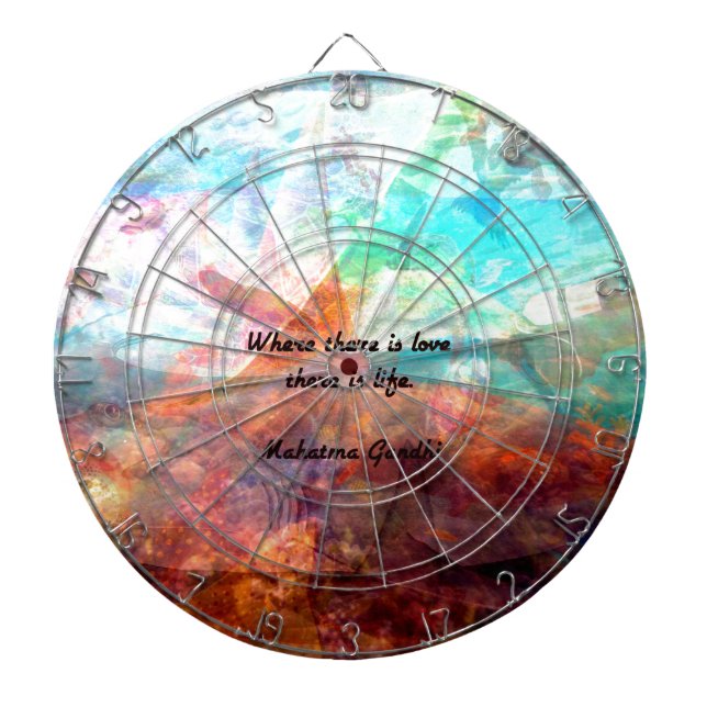 Gandhi Inspirational Quote about Love, Life & Hope Dartboard (Front)