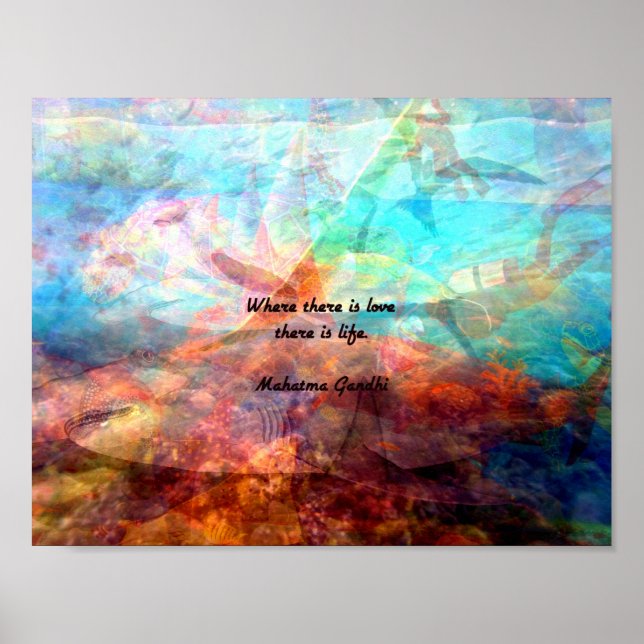Gandhi Inspirational Quote about Love, Life & Hope Poster (Front)