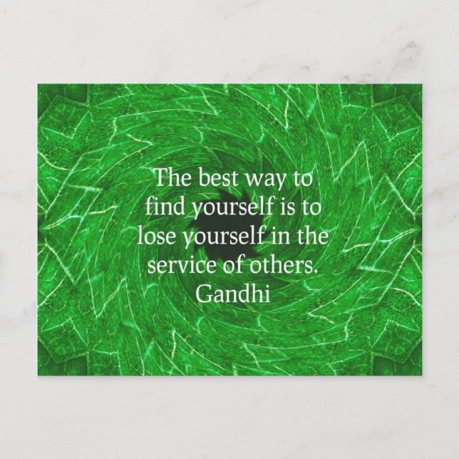 Gandhi Inspirational Quote About Self-Help Postcard (Front)