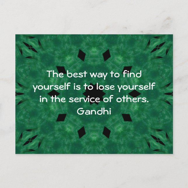 Gandhi Inspirational Quote About Self-Help Postcard (Front)