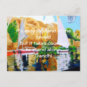 Gandhi Inspirational Quote Quotation About Courage Postcard