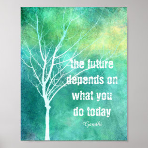 Gandhi motivational quote poster with original art