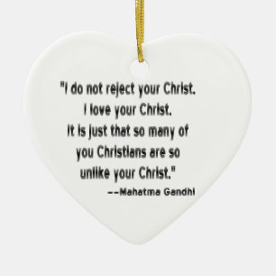 Gandhi on Christians Ceramic Tree Decoration