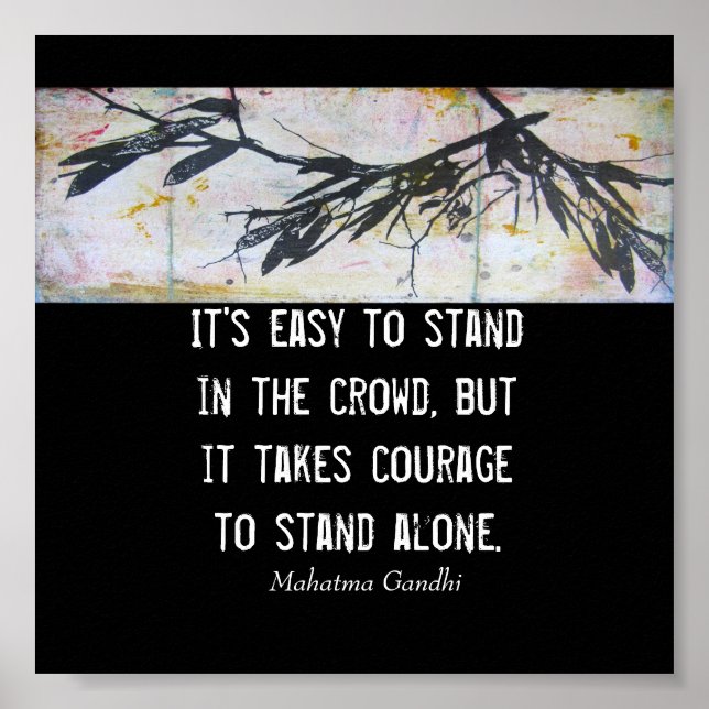 Gandhi on courage motivational quote nature art poster (Front)