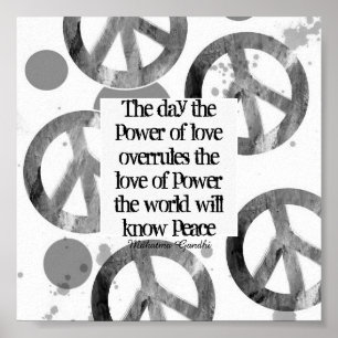 Gandhi peace quote on peace sign design