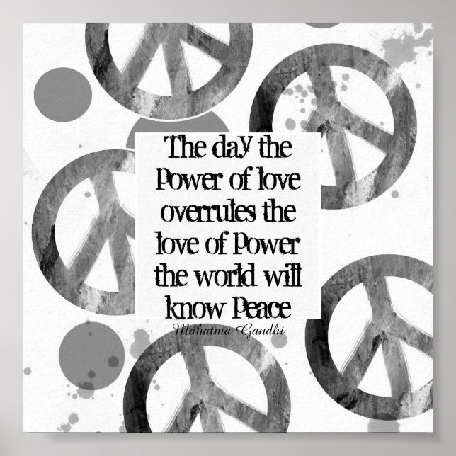 Gandhi peace quote on peace sign design (Front)