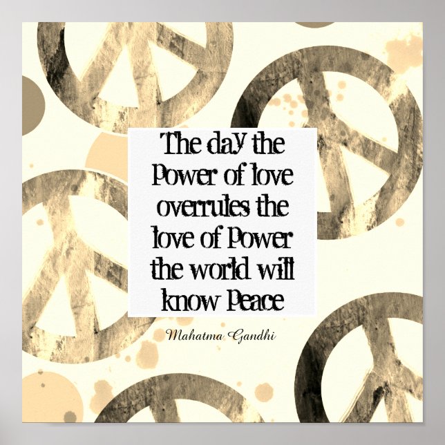 Gandhi peace quote onretro peace sign design (Front)