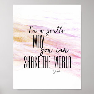 Gandhi positive  quote watercolor text art  poster