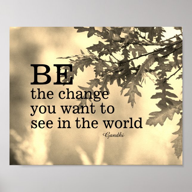 Gandhi quote be the change word art poster (Front)