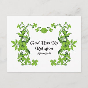 Gandhi Quote - God Has No Religion Postcard