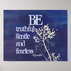 Gandhi quote poster blue nature art motivational