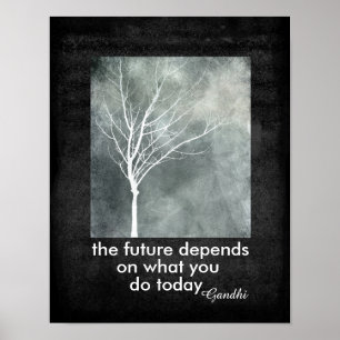 Gandhi quote poster motivational text nature art
