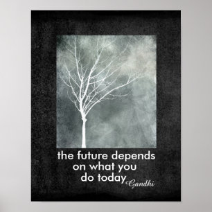 Gandhi quote poster motivational text nature art