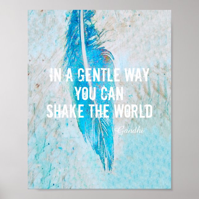 Gandhi quote poster motivational text on photo art (Front)