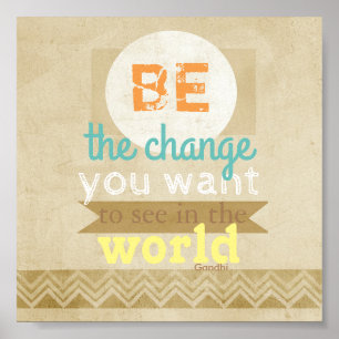 Gandhi quote poster typography inspirational text