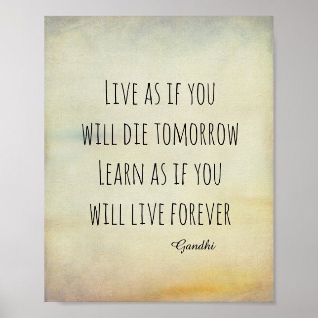 Gandhi quote poster wall art vintage style (Front)