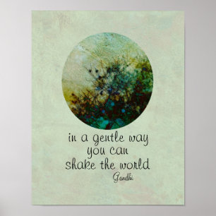 Gandhi quote poster with original nature art