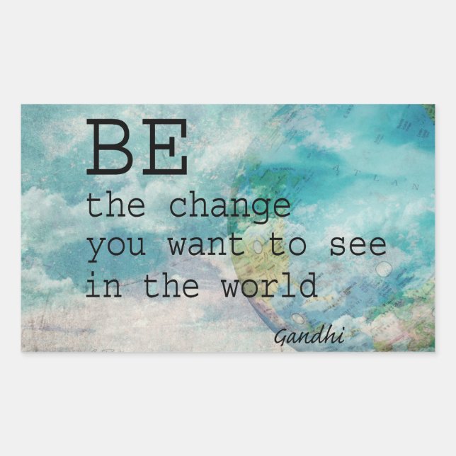 Gandhi quote stickers be the change (Front)
