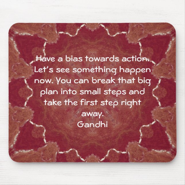 Gandhi Wisdom Quotation Saying about Action Mouse Mat (Front)