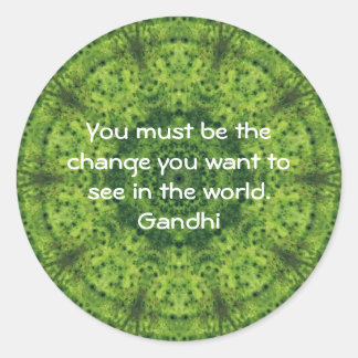 Gandhi Wisdom Quotation Saying Classic Round Sticker