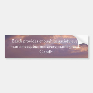 Gandhi Wisdom Quote With Brown Sky Bumper Sticker