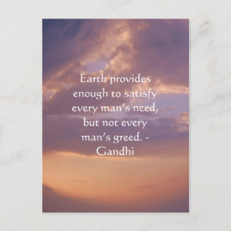 Gandhi Wisdom Quote With Brown Sky Postcard