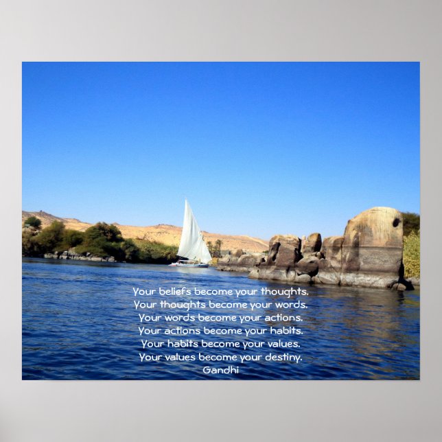 Gandhi Wisdom Saying Quotation about Destiny Poster (Front)